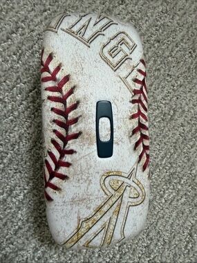 Oakley White Baseball Stitching Sunglass Case with Red Accents